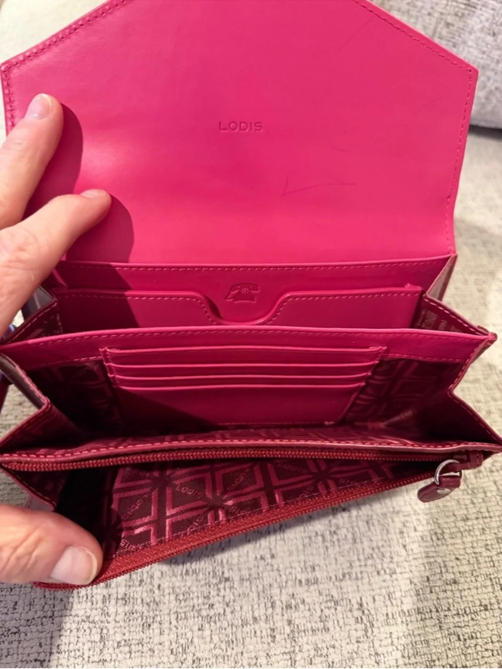 Lodis Burgundy Envelope Flap Wallet 7.5x4.5